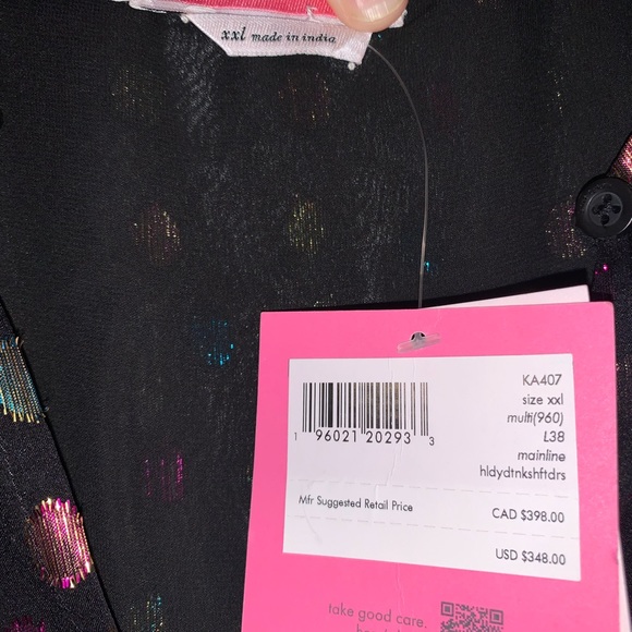 Kate Spade Metallic Holiday Dots Tie-neck Shift Dress NWT - XXL - Picture 8 of 8